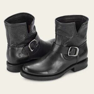 NEW FRYE Leather Veronica Booties black for women 1367mn